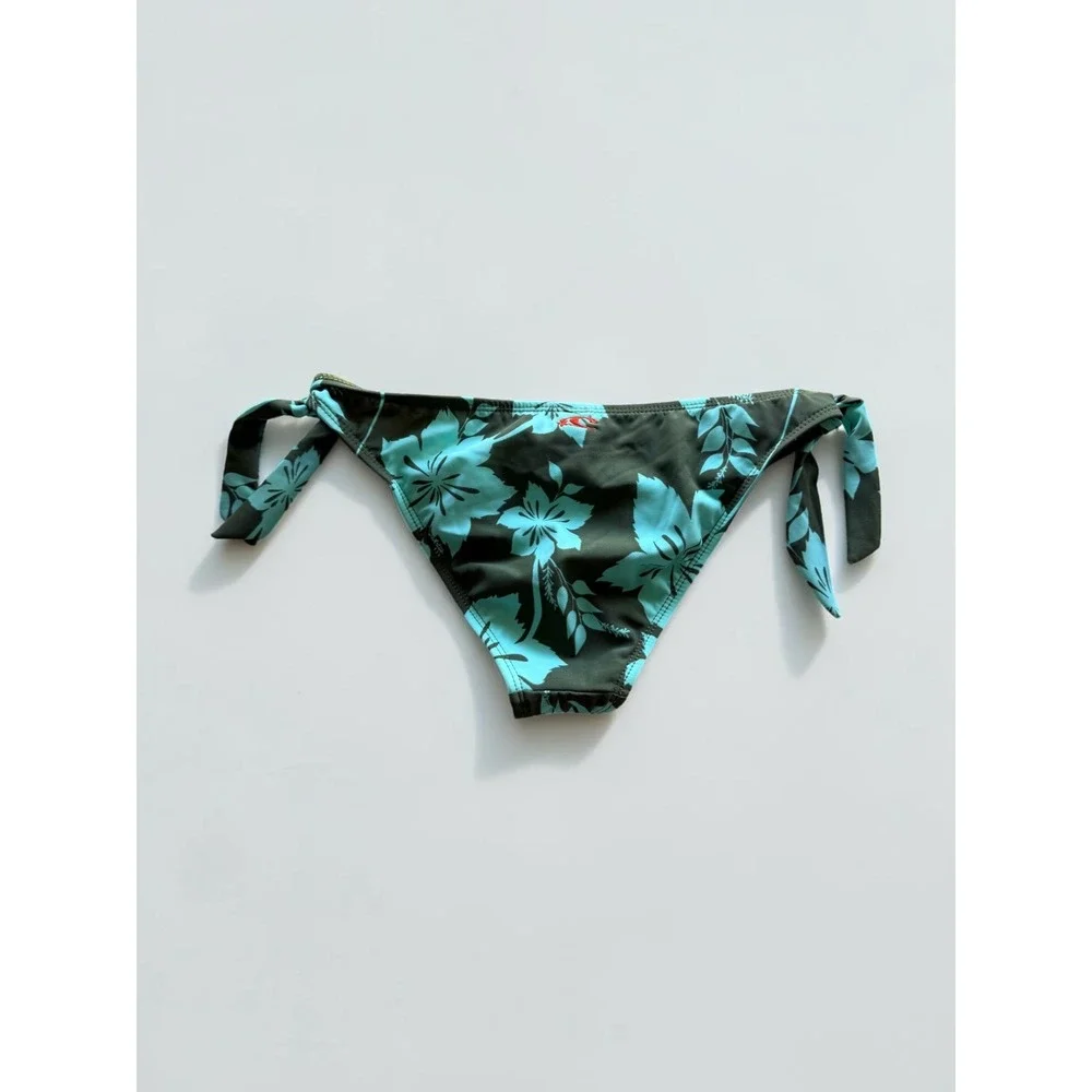O'Neill Tiki Room Retro Pant Bikini Bottoms Olive Green Turquoise Floral NWT M